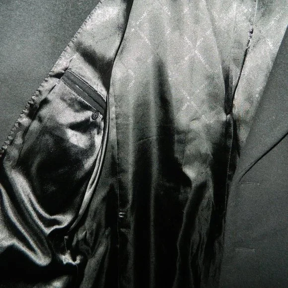 Michael Kors Mens Overcoat 40L Black Wool Cashmere - Picture 3 of 7